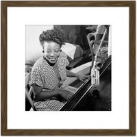 Artery8 Gottleib Portrait Jazz Pianist Mary Lou Williams 1946 Photo 8X8 Inch Square Wooden Framed Wall Art Print Picture with Mount in Brown