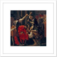 Artery8 Brugghen Christ Crowned With Thorns Painting 8X8 Inch Square Wooden Framed Wall Art Print Picture with Mount in White