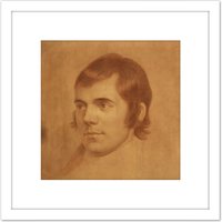 Artery8 Skirving Portrait Scottish Poet Robert Burns Drawing 8X8 Inch Square Wooden Framed Wall Art Print Picture with Mount in White