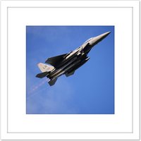Artery8 Military USA USAF Air Force F-15E Strike Eagle Aircraft Photo 8X8 Inch Square Wooden Framed Wall Art Print Picture with Mount in White