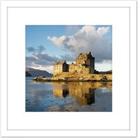 Artery8 Iliff Eilean Donan Castle Kyle Lochalsh Scotland Photo 8X8 Inch Square Wooden Framed Wall Art Print Picture with Mount in White