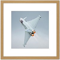 Artery8 Gronemann Military UK RAF Eurofighter Typhoon Photo 8X8 Inch Square Wooden Framed Wall Art Print Picture with Mount in Light Oak