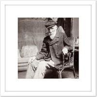 Artery8 Dornac Portrait Artist Pierre-Auguste Renoir Photo 8X8 Inch Square Wooden Framed Wall Art Print Picture with Mount in White