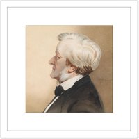 Artery8 Diefenbach Portrait Composer Wilhelm Richard Wagner 8X8 Inch Square Wooden Framed Wall Art Print Picture with Mount in White