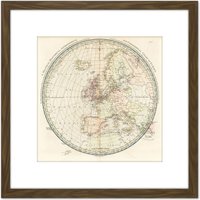 Artery8 Map Andrews 1797 Political Historical Commercial Europe 8X8 Inch Square Wooden Framed Wall Art Print Picture with Mount in Brown