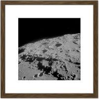 Artery8 Space NASA Apollo 11 Moon Crater 312 Crookes 1969 Photo 8X8 Inch Square Wooden Framed Wall Art Print Picture with Mount in Brown