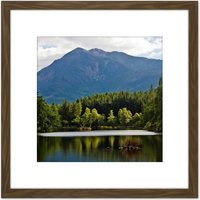 Artery8 Gillman Glencoe Lochan Highland Scotland Photo 8X8 Inch Square Wooden Framed Wall Art Print Picture with Mount in Brown