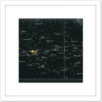 Artery8 Space CSM-TEC Apollo 11 Star Chart Map Galaxy 8X8 Inch Square Wooden Framed Wall Art Print Picture with Mount in White