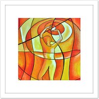 Artery8 Andreas Bogdain Balance 2 8X8 Inch Square Wooden Framed Wall Art Print Picture with Mount in White