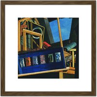 Artery8 Giorgio de Chirico The Faithful Servitor 8X8 Inch Square Wooden Framed Wall Art Print Picture with Mount in Brown