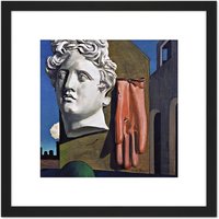 Artery8 Giorgio de Chirico Love Song 8X8 Inch Square Wooden Framed Wall Art Print Picture with Mount in Black
