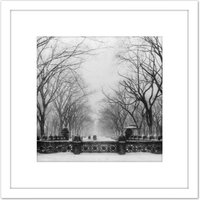 Artery8 New York City Central Park Vintage Photo 8X8 Inch Square Wooden Framed Wall Art Print Picture with Mount in White