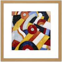Artery8 Marsden Hartley Abstraction Painting 8X8 Inch Square Wooden Framed Wall Art Print Picture with Mount in Light Oak