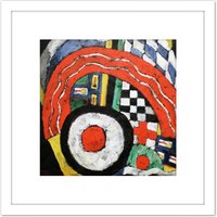 Artery8 Marsden Hartley Painting No 46 1914 8X8 Inch Square Wooden Framed Wall Art Print Picture with Mount in White