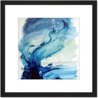 Artery8 Eduard Tomek Sea Abstract Painting 8X8 Inch Square Wooden Framed Wall Art Print Picture with Mount in Black