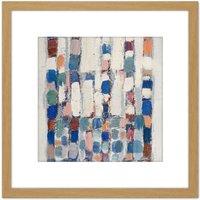 Artery8 Coulon 1960 Composition Abstract Painting 8X8 Inch Square Wooden Framed Wall Art Print Picture with Mount in Light Oak