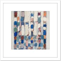 Artery8 Coulon 1960 Composition Abstract Painting 8X8 Inch Square Wooden Framed Wall Art Print Picture with Mount in White