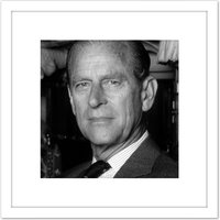Artery8 Warren Portrait Philip Duke Edinburgh Photo 8X8 Inch Square Wooden Framed Wall Art Print Picture with Mount in White