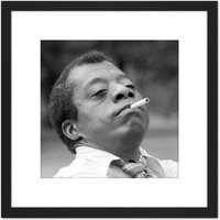 Artery8 Warren Portrait Writer Activist James Baldwin Photo 8X8 Inch Square Wooden Framed Wall Art Print Picture with Mount in Black