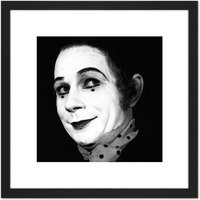 Artery8 Warren Portrait Mime Lindsay Kemp Photo 8X8 Inch Square Wooden Framed Wall Art Print Picture with Mount in Black