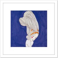 Artery8 Takehisa The Lark Japan Painting 8X8 Inch Square Wooden Framed Wall Art Print Picture with Mount in White