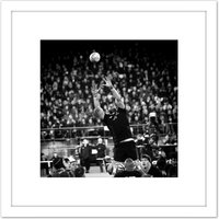 Artery8 Coleman Rugby Line Out New Zealand Photo 8X8 Inch Square Wooden Framed Wall Art Print Picture with Mount in White