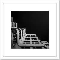 Artery8 Warby ShellHaus Berlin Germany Architecture Photo 8X8 Inch Square Wooden Framed Wall Art Print Picture with Mount in White