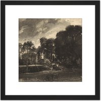 Artery8 David Lucas East Bergholt Suffolk 1832 Painting 8X8 Inch Square Wooden Framed Wall Art Print Picture with Mount in Black