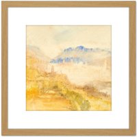 Artery8 Turner Ivrea Painting 8X8 Inch Square Wooden Framed Wall Art Print Picture with Mount in Light Oak