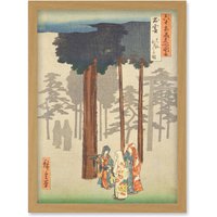 Artery8 Taisha, Depiction of Hotohoto Izumo Province Utagawa Hiroshige Japan Woodblock Artwork Framed Wall Art Print A4 in Light Oak