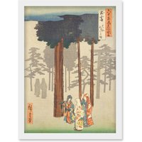 Artery8 Taisha, Depiction of Hotohoto Izumo Province Utagawa Hiroshige Japan Woodblock Artwork Framed Wall Art Print A4 in White