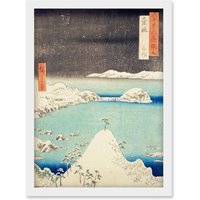 Artery8 Shisa Iki Province Utagawa Hiroshige Japan Woodblock Artwork Framed Wall Art Print A4 in White