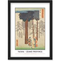 Artery8 Taisha, Depiction of Hotohoto Izumo Province Utagawa Hiroshige Japan Woodblock Classic Collection Artwork Framed Wall Art Print A4 in Black