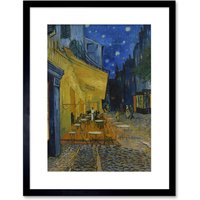 Artery8 Wall Art Print Van Gogh Cafe Terrace at Night Place du Forum Painting Artwork Framed 9X7 Inch in Black | Size: W7" x H9"