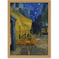 Artery8 Van Gogh Cafe Terrace at Night Place du Forum Painting Artwork Framed Wall Art Print A4 in Light Oak