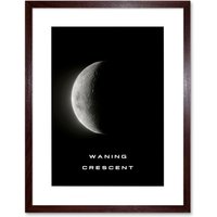 Artery8 Wall Art Print Phases of the Moon Astronomy Waning Crescent Lunar Space Poster Artwork Framed 9X7 Inch in Brown | Size: W7" x H9"