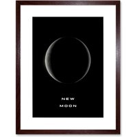 Artery8 Wall Art Print Phases of the Moon Astronomy New Moon Lunar Space Poster Artwork Framed 9X7 Inch in Brown | Size: W7" x H9"