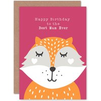 Wee Blue Coo To The Best Mum Ever Cute Fox Cartoon Birthday Card