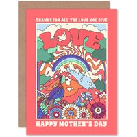 Wee Blue Coo Women's Thanks Love You Give Mothers Day Pink Mum Card