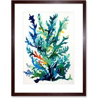 Artery8 Wall Art Print Seaweed Plant Abstract Folk Artwork Framed 9X7 Inch in Brown | Size: W7" x H9"