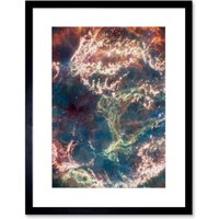 Artery8 Wall Art Print NASA James Webb Telescope Cassiopeia A In Detail Artwork Framed 9X7 Inch in Black | Size: W7" x H9"