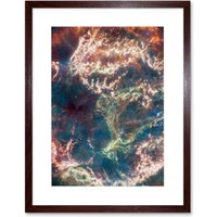 Artery8 Wall Art Print NASA James Webb Telescope Cassiopeia A In Detail Artwork Framed 9X7 Inch in Brown | Size: W7" x H9"
