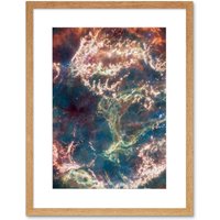 Artery8 Wall Art Print NASA James Webb Telescope Cassiopeia A In Detail Artwork Framed 9X7 Inch in Beige | Size: W7" x H9"