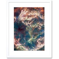 Artery8 Wall Art Print NASA James Webb Telescope Cassiopeia A In Detail Artwork Framed 9X7 Inch in White | Size: W7" x H9"
