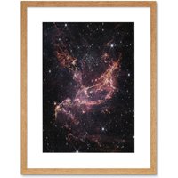 Artery8 Wall Art Print NASA James Webb Telescope Cluster's Dusty Ribbons Star Formation Artwork Framed 9X7 Inch in Beige | Size: W7" x H9"