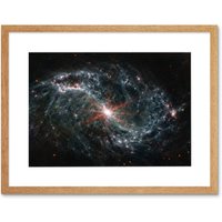 Artery8 Wall Art Print NASA James Webb Telescope NGC 7496 Intricate Network Gas Dust Galaxies Artwork Framed 9X7 Inch in Beige | Size: W7" x H9"