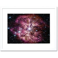 Artery8 Wall Art Print NASA James Webb Telescope Prelude to Supernova Artwork Framed 9X7 Inch in White | Size: W7" x H9"