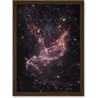 Artery8 NASA James Webb Telescope Cluster's Dusty Ribbons Star Formation Artwork Framed Wall Art Print A4 in Brown