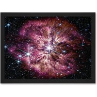 Artery8 NASA James Webb Telescope Prelude to Supernova Artwork Framed Wall Art Print A4 in Black