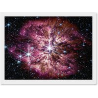 Artery8 NASA James Webb Telescope Prelude to Supernova Artwork Framed Wall Art Print A4 in White